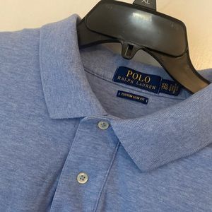 Polo Ralph Lauren Mens XXL / TTG Custom Slim Fit Polo Shirt Heather Blue